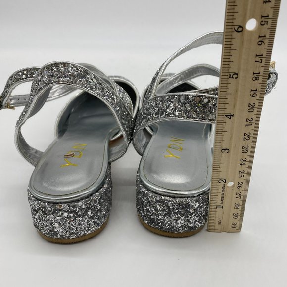 YDN Low Block Heel Sandals Pointy Toe Slingback - Picture 8 of 12